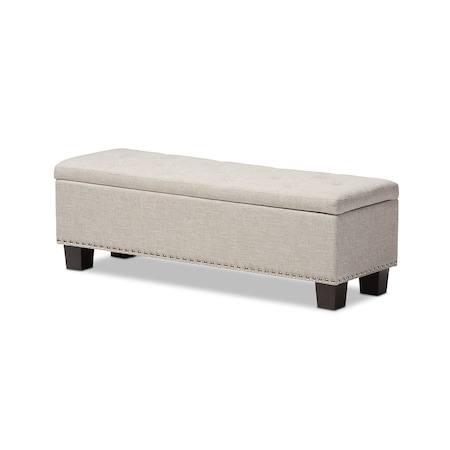 Baxton Studio Hannah Beige Upholstered Button-Tufting Storage Ottoman Bench 128-7049